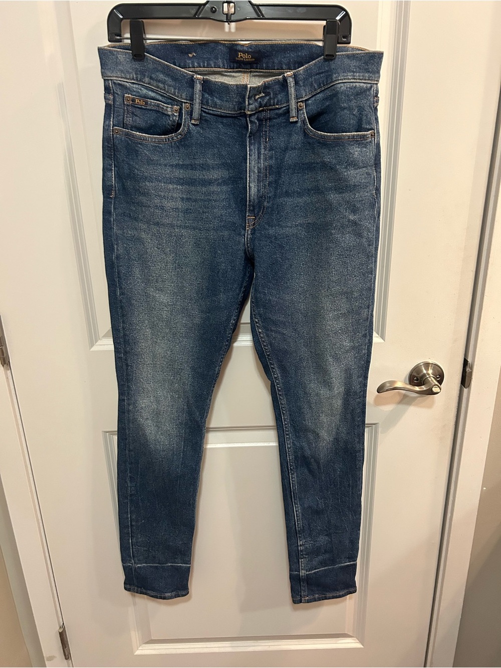 Polo Ralph Lauren Men’s 31 Blue Denim Slim Straight Faded Wash Missing Button